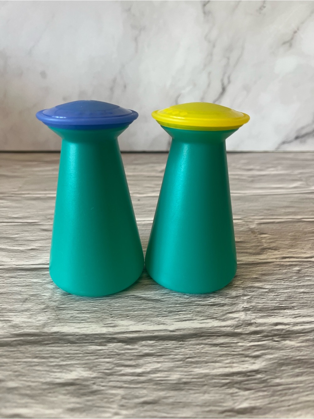 Vintage Collectible Tupperware Salt & Pepper Shakers, Impressions Pop-up Travel